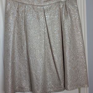 Tristan Metallic Cream Paisley A-Line Skirt